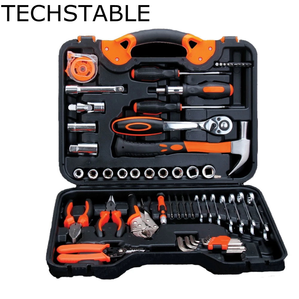 

TECHSTABLE 55 Pcs Car repair tools hardware combination tools wrenches screwdrivers household kit