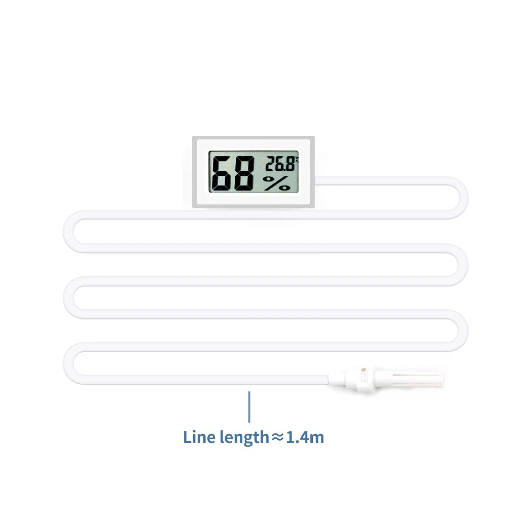 Мини ЖК-цифровой термометр гигрометр Температура Крытый удобный датчик температуры измеритель влажности Калибр инструменты кабель - Цвет: Белый