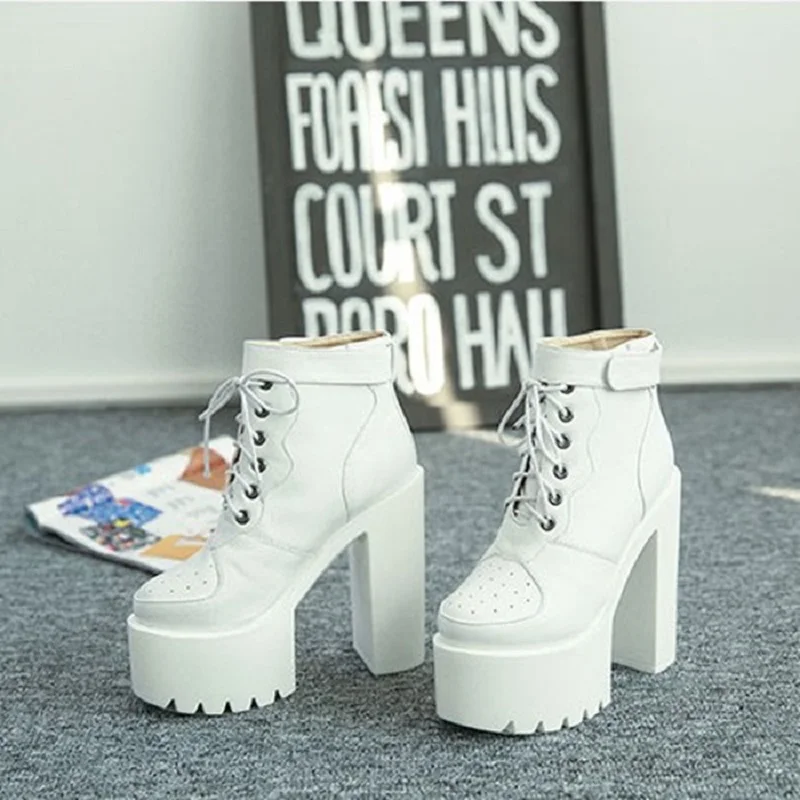 

Women's boots super high heel platform thick bottom spring and autumn with thick boots with Chelsea boots