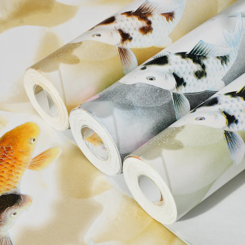 Goldfish pebbles Wall Paper for Living Room Bedroom Wallpaper For Wall papel de parede 3d papier peint Home Decoration flooring