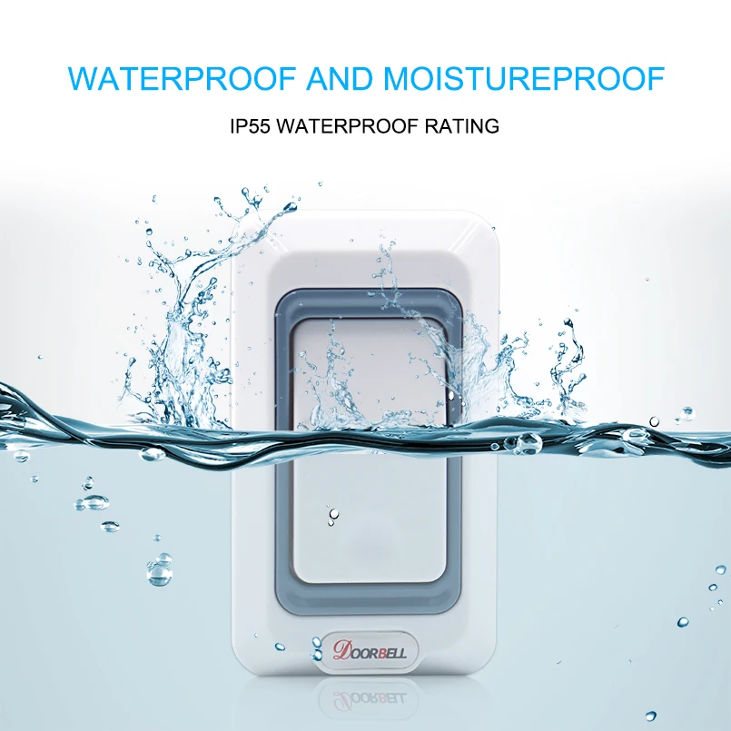 Saful Wireless Doorbell 25-110dB Adjustable Push Button EU/AU/US/UK Plug Waterproof Battery Electric Smart Home Chime Door Bell Saful Wireless Doorbell 25-110dB Adjustable Push Button EU/AU/US/UK Plug Waterproof Battery Electric Smart Home Chime Door Bell