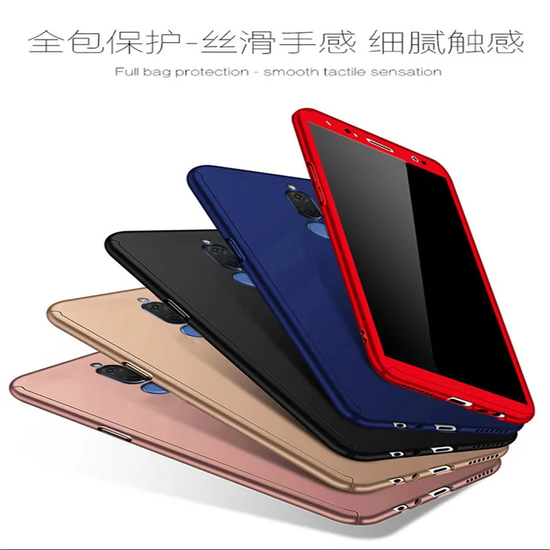 Для Huawei Mate 10 Lite Роскошный Жесткий ПК 360 полная задняя крышка с закаленным стеклом