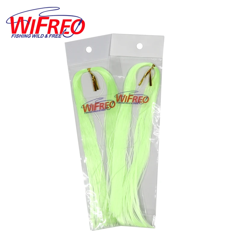Wifreo 2 сумки зеленый цвет светящийся мухобойка материал EP гольян волокно темное свечение Рыболовные Мухи Связывание крючок Джиги Сабики DIY вспышка