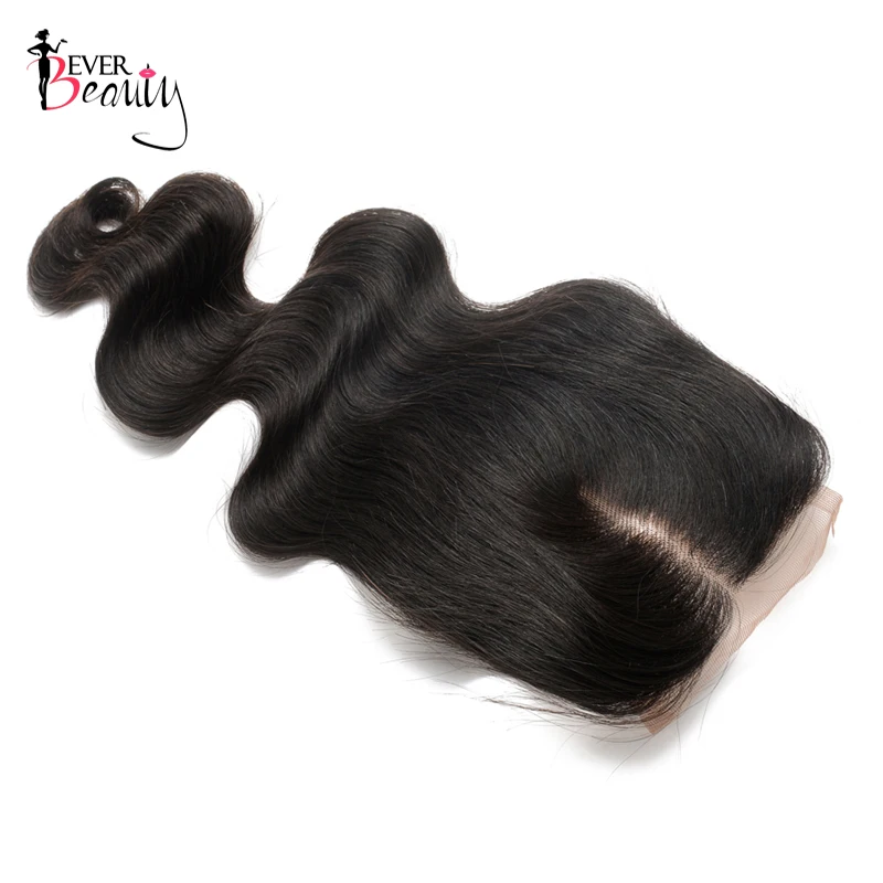 Middle Part Lace Closure Bleached Knots 4X4 Brazilian Virgin Hair Body Wave Lace Closure Ever Beauty body-wave : image Middle Part Lace Closure Bleached Knots 4X4 Brazilian Virgin Hair Body Wave Lace Closure Ever Beauty body-wave