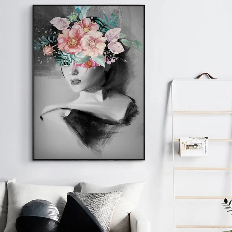 Nordic Decoration Home Poster Minimalist Modern Illustration Creative Beauty Flower Painting Modular Canvas Art Wall Pictures | Дом и сад