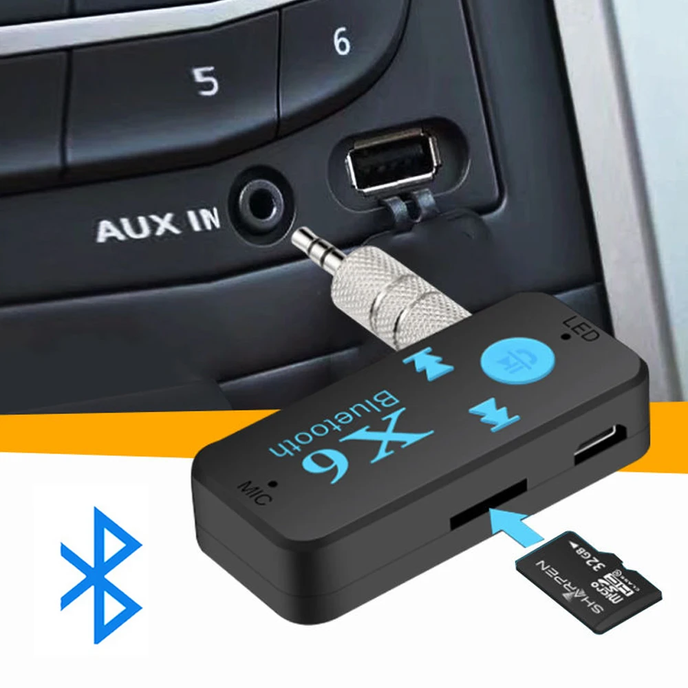 JINSERTA Bluetooth 5,0 приемник 3,5 мм AUX автомобильный стерео аудио Музыка с микрофоном HandFree беспроводной адаптер Поддержка TF карты