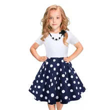 Telotuny Детская одежда для маленькой девочки Винтаж, цельнокроеное платье принцессы с узором в горошек; детское платье; Розничная ; сезон качели вечерние платья рокабилли для девочек Свадебная вечеринка