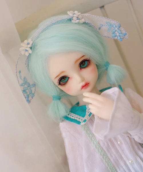 BJD кукла меховой парик для 1/6 1/3 1/4 BJD DD SD MSD кукла 16-см 17 см 18-см 19 см 20-см 21 см 22-23 Вода Синий Длинные прямые меховые парики