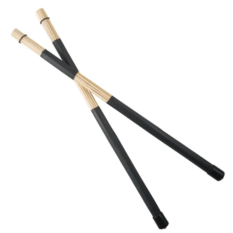 

1Pair Drum Brushes Sticks 15.7"/40cm Jazz Drum Brushes Drum Sticks High Quality Bamboo Black Drumsticks Rubber handle New