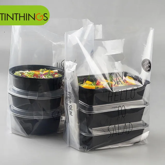 Buy 500 Pcs plastic bags with handle Thicken clear