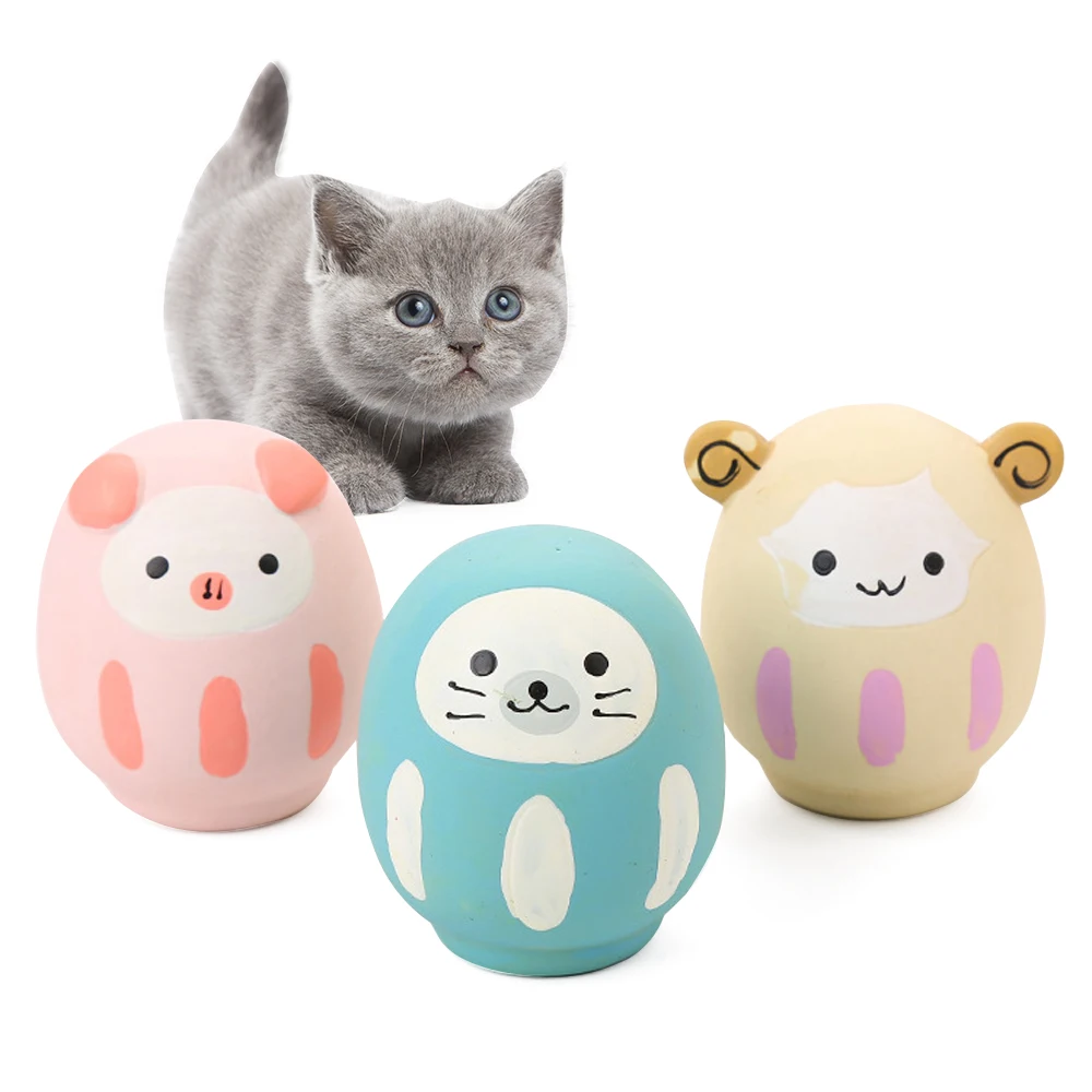 

TRP Pet Dog Toys Cute TPR Small Animals Cat Toy Rubber Resistant Barbed Bite Clean Teeth Chew Training Interactive Toy Supplies
