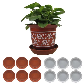 

Behogar 6PCS 21cm Round Plastic Plant Pot Saucer Trays for Indoor Outdoor Garden Office Succulent Potted Plant Flower Bonsai