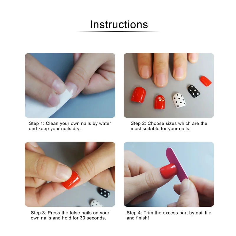 24pcs Set Cute Bear Children False Nails Sweet Color Non Toxic Fake Nails Pre Design Acrylic Nail Art Tips With Glue For Girls False Nails Aliexpress