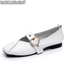 Лето-осень мода пряжки Дизайн Площадь Mix Цвет без каблука Обувь Винтаж Пояса из натуральной кожи Женские туфли-лодочки девушка бездельник K728