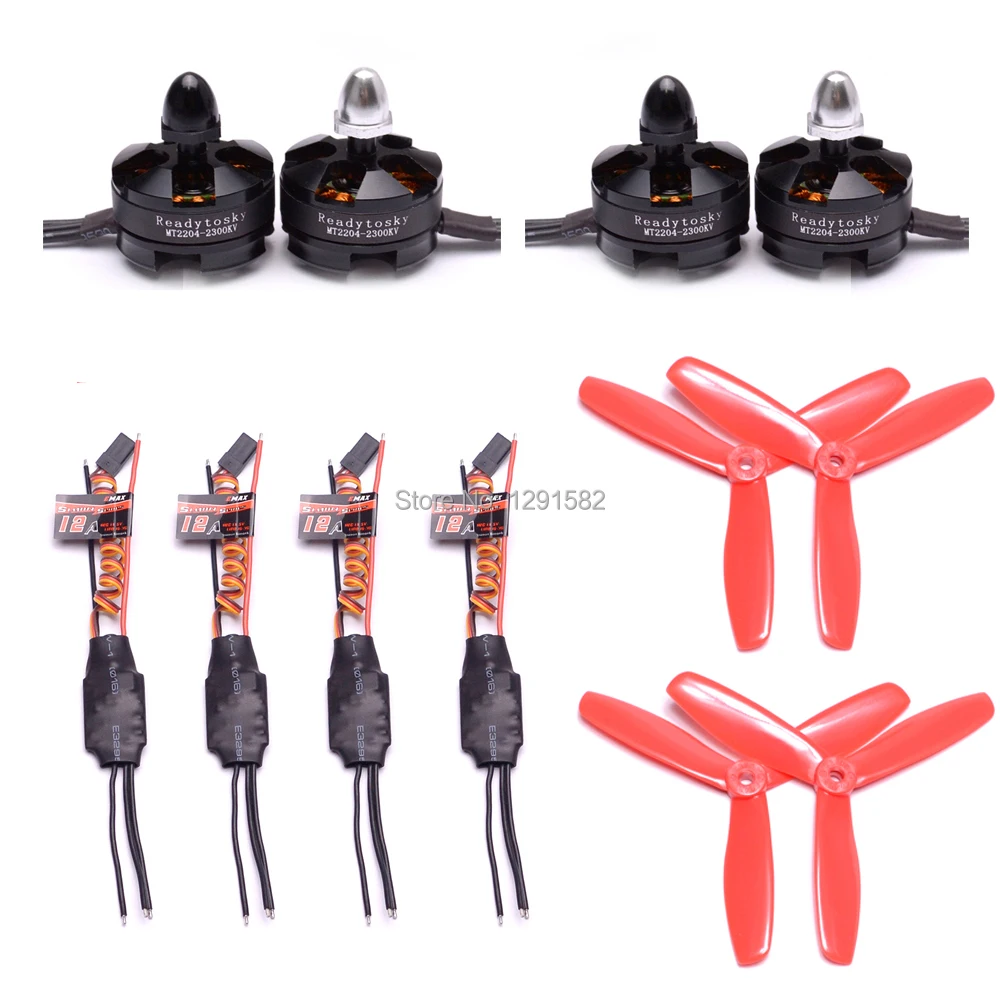 

4pcs MT2204 2204 2300kv 4pcs 12A simonk / BLHeli ESC 5045 3-blade propeller For floss 210mm Robocat 270 FPV Quadcopter