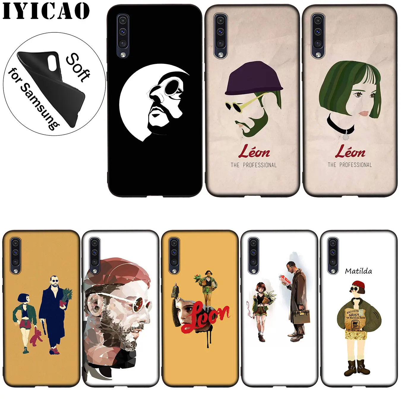 IYICAO Leon Matilda Natalie Soft Silicone Case for Samsung Galaxy A70 A60 A50 A40 A30 A20 A10 A50S A40S A30S A20E A10S Cover |