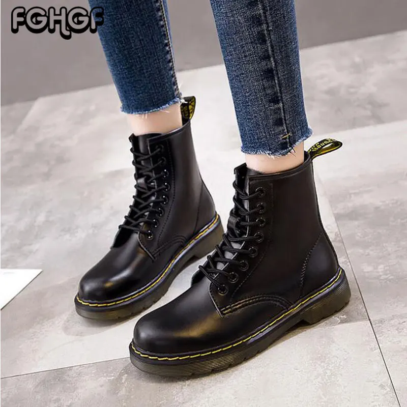 

Brand women Genuine leather martin boots Autumn winter warm shoes British style female motorcycle Ankle boot women mujer M621