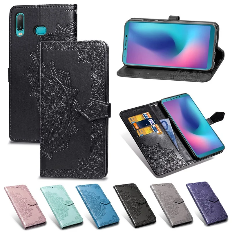 Чехол для Samsung Galaxy A6S G6200 чехол с откидной крышкой из тисненой искусственной кожи