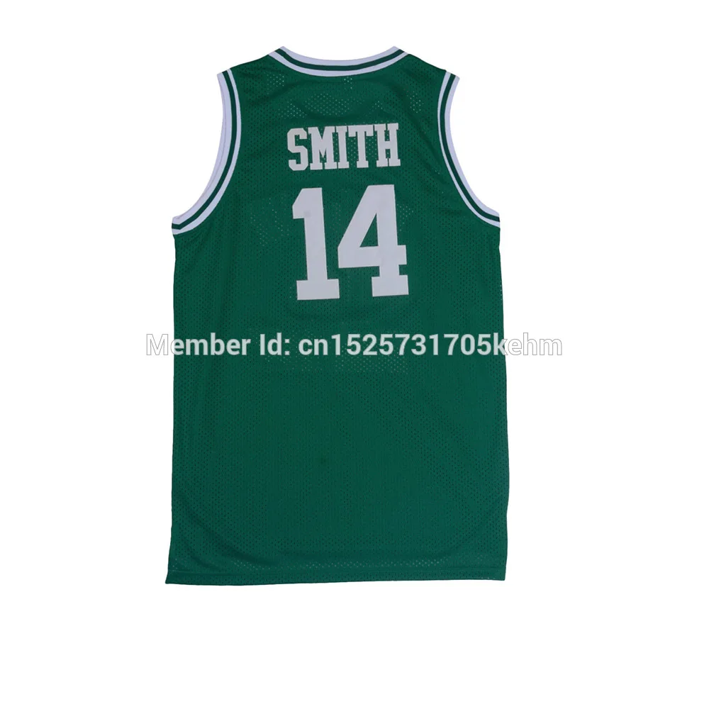 Prince Bel-Air Academy Jersey#14 Smith, черные, желтые, зеленые мужские рубашки, сшитые сзади, топы в стиле хип-хоп