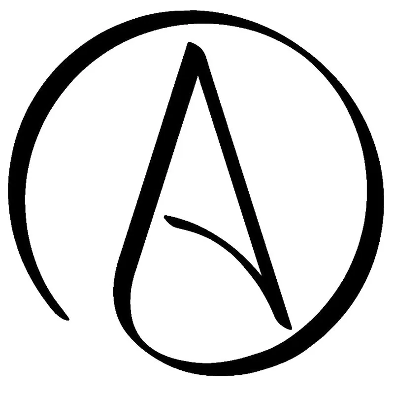 

15X14.6CM ATHEIST International Symbol Interesting Car-styling Black/Silver Vinyl Decal Car Sticker