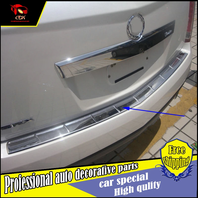 Car styling rear wing for Cadillac SRX 2010 2015 surface stainless steel Rear Bumper guard protector