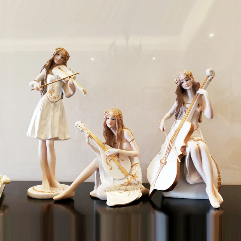 

European music beauty figurines resin Arts and Crafts Kawai Human sculpture miniature wedding gift home decoration accessories