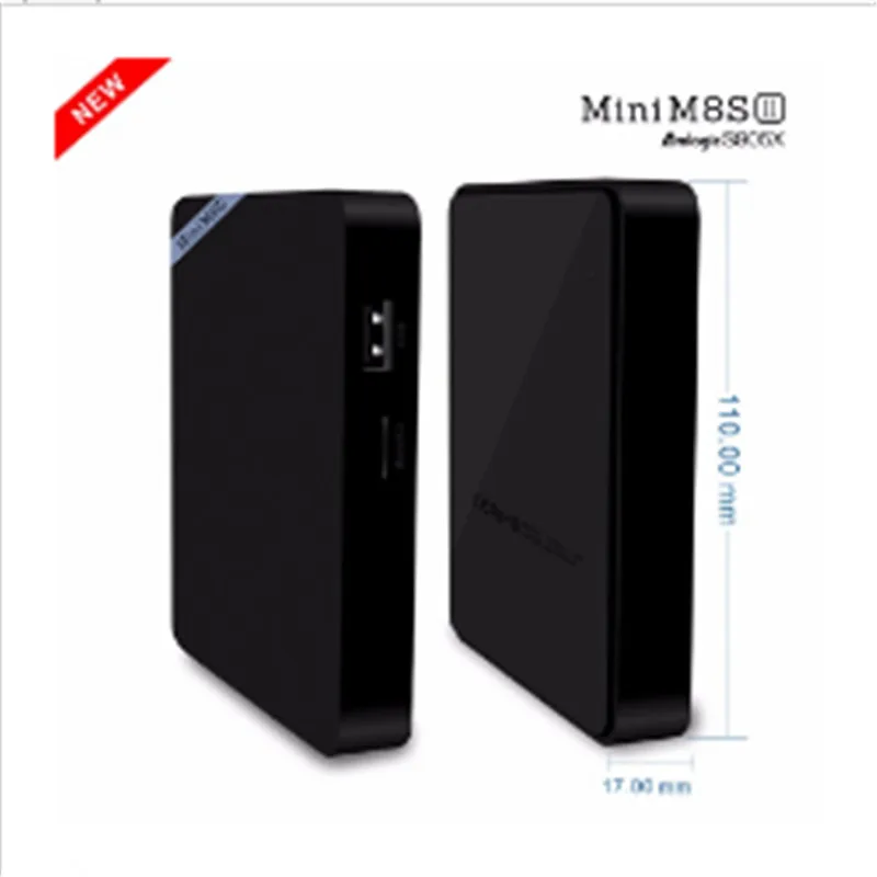 2016 новинка Android 6 1 ТВ приставка MiniM8S II Amlogic S905X cpu 2G ram 8G rom 4K H.265 Медиаплеер Smart tv Mini M8S