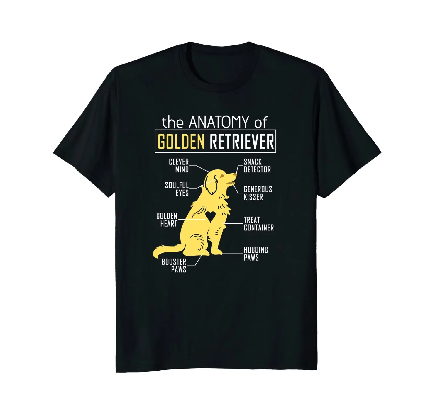 

2019 New Short Sleeve Casual Anatomy of A Golden Retriever T-shirt Shirt Man T Shirt Good Quality