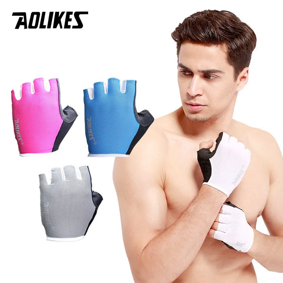 1 Pair Anti skid Breathable Gym Gloves Body Building Training Sport