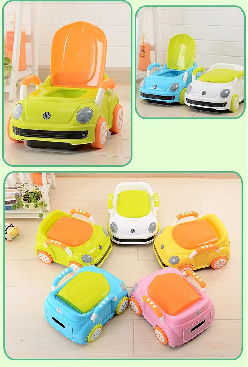 2017 Brand Cute Beetle Car Style Baby Potty Trainer Plastic Kids Toilet Travel Potty Chair Free Shipping Urinary Potty Boy Girl13