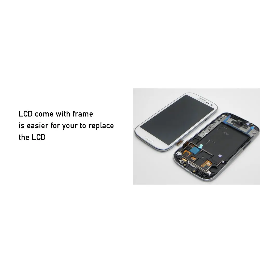 ЖК экран для замены с цифровым преобразователем сенсорный Samsung S3 9300 рамкой