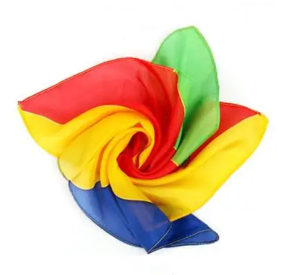 

Four-Color Rainbow Stripes Scarf 45X45cm,Silk Cane Magic,Stage Magic Tricks,Fun,Accessories,Illusions,Gimmick