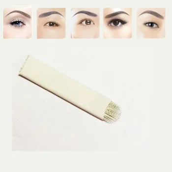 

High Quality 100Pcs 12U Permanent Makeup Needles Eyebrow Microblading Manual U shape Blades 12 Pins for Tattoo Machine and Pen