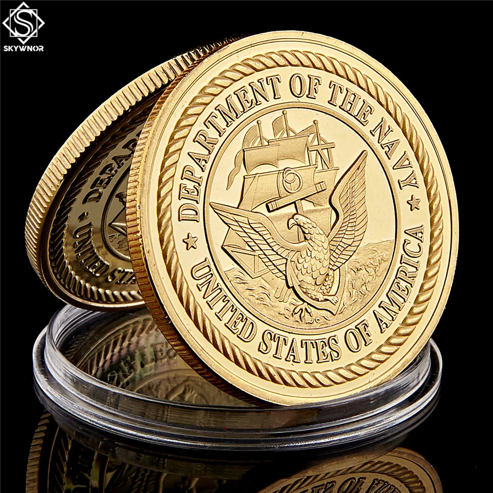Американские военные монеты красочные морской корпус позолоченная монета состязание, медаль памятная монета