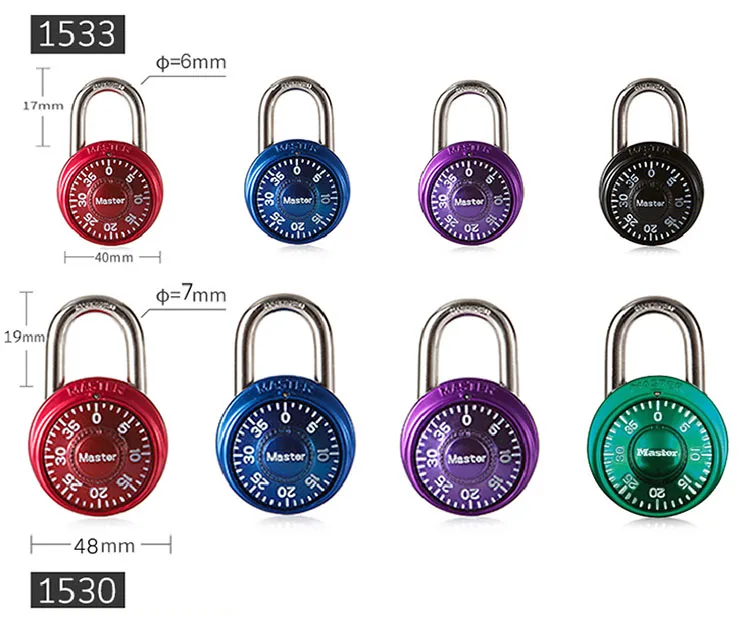 Master Lock Keyed Padlock Password Smart for Lock for a Suitcase Combination Lock for bag  Carousel gym locker lock Mini (6)