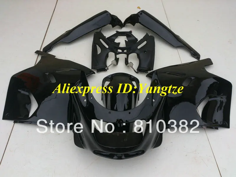 ABS обтекатель комплект для 1993 2003 KAWASAKI Ninja ZZR1100 93-03 ZZR 1100 1993-2003 ZX-11 ZZR1100D полностью глянцевый черный Обтекатели KS12