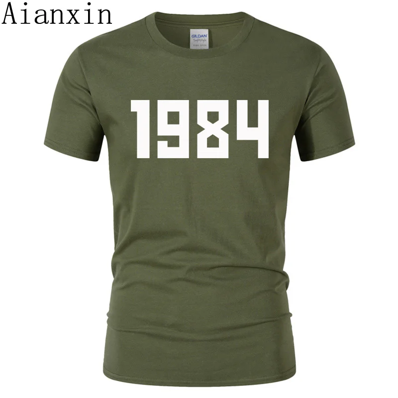 

AIANXIN Summer 1984 Russia T shirt Women/Men Cotton T-shirts Cartoon Printing Hip-Hop Free Style Top Tees cotton t-shirt male