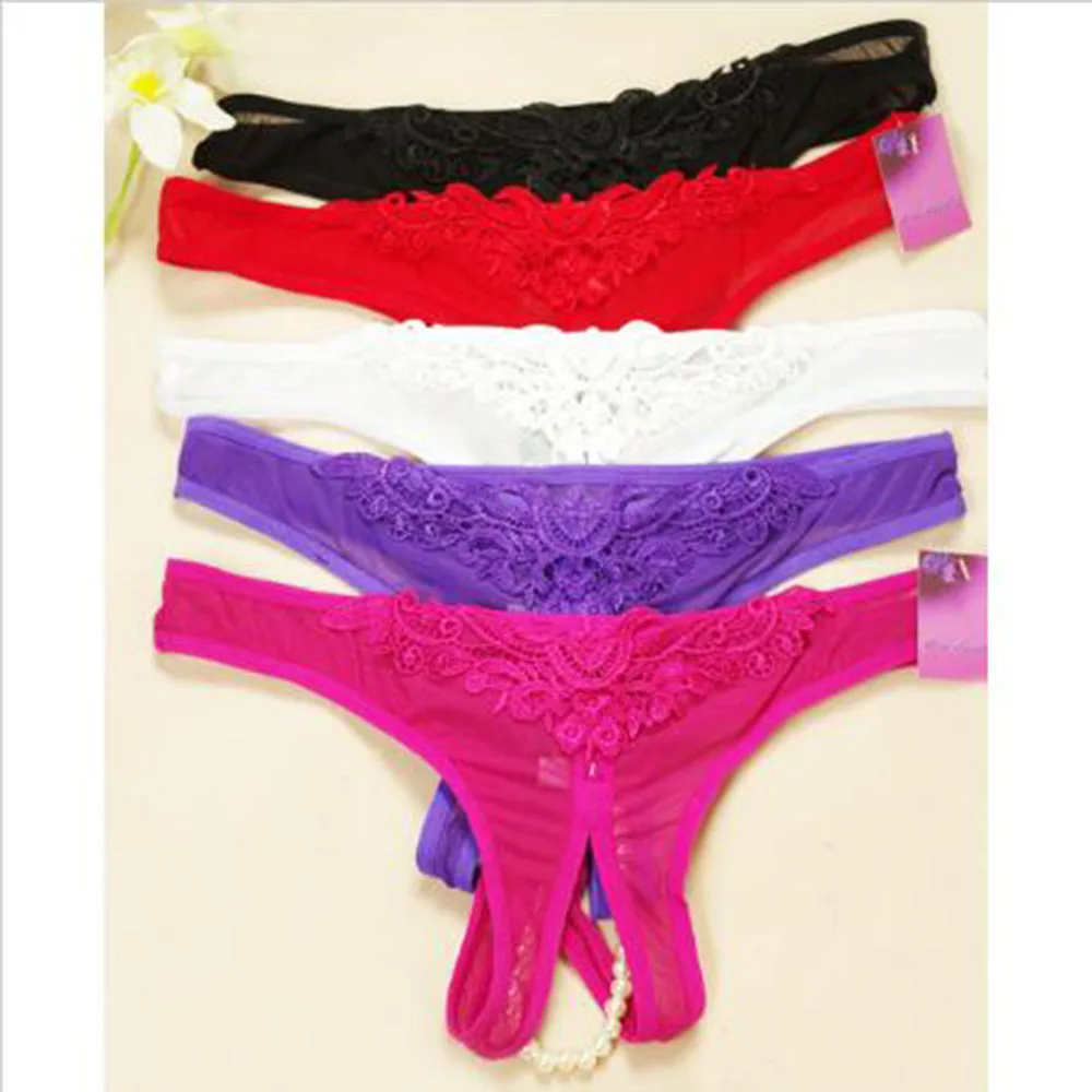 G String Sexy Underwear Women Lady Lace Crotchless Intimates Briefs Open Erotic Lingerie Sex