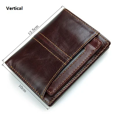 MJ Male Wallets Vintage Genuine Leather Bi-Fold Men's Wallet Card Holder Short Purse Coin Pocket ID Photo Window Wallet for Men (4)1