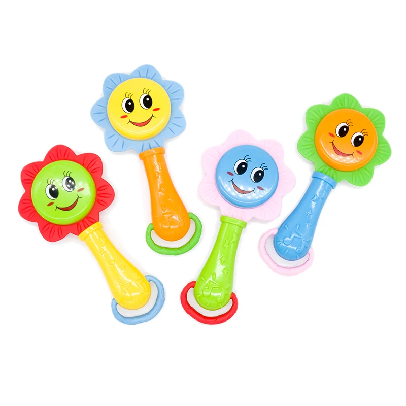 Newest Creative Sun Flower Sunflower Baby Rattle Soft Teether Babys