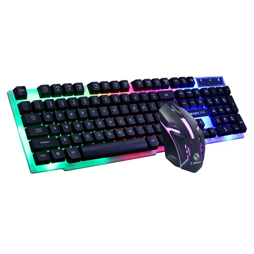 

ZGPAX GT300 Colorful LED Illuminated Backlit USB Wired PC Rainbow Gaming Keyboard Mouse Set A30