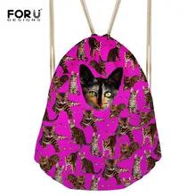 FORUDESIGNS Drawstring сумка 3D с принтом кота строка мешок пляжные Для женщин Для мужчин Путешествия хранения посылка подростков рюкзак Dropshipping