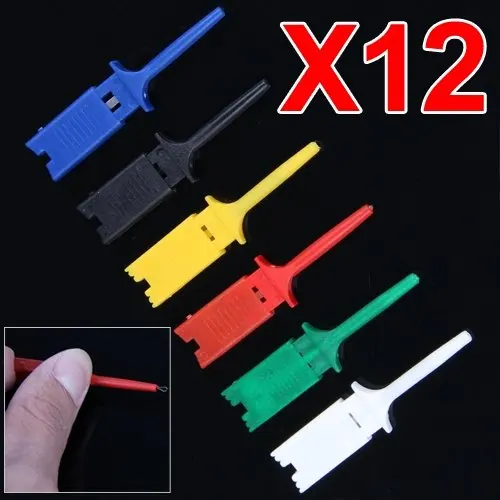 

12X SMD IC 6 Colors Test Hook Clip Grabbers Test Probe