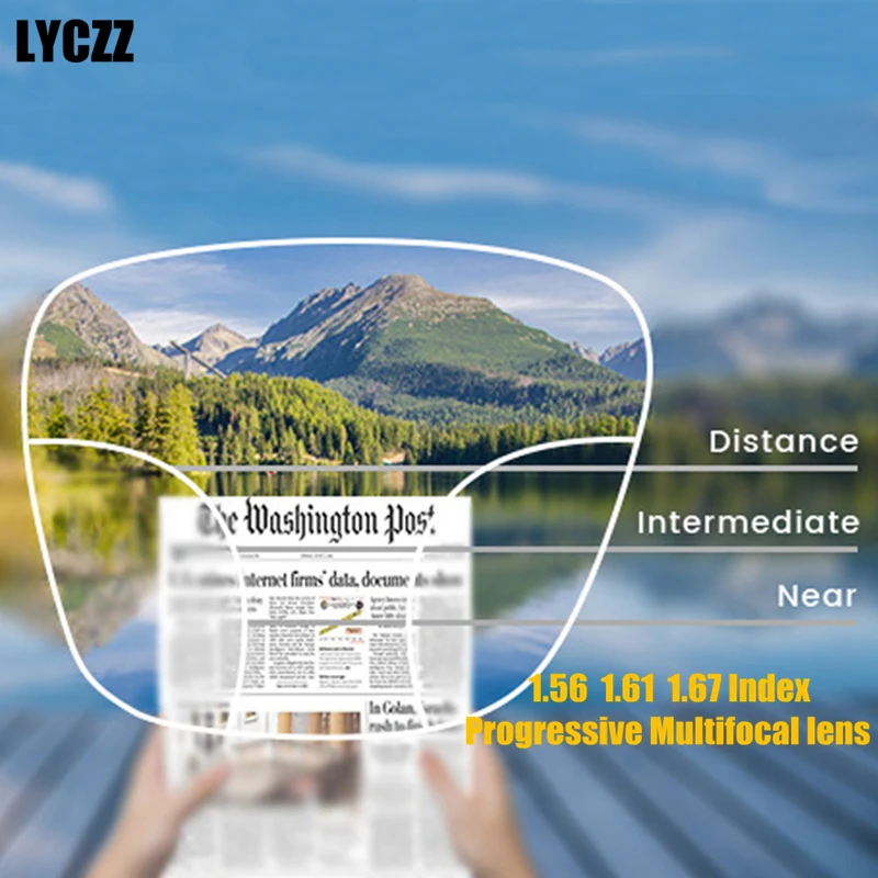 

LYCZZ 1.56 1.61 1.67 Interior Progressive Multifocal Lens Reading Prescription Myopia Hyperopia Resistance Short Middle Far Lens