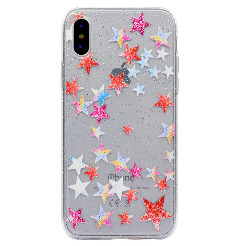 Cute cartoon glitter silicone case iphone x (12)