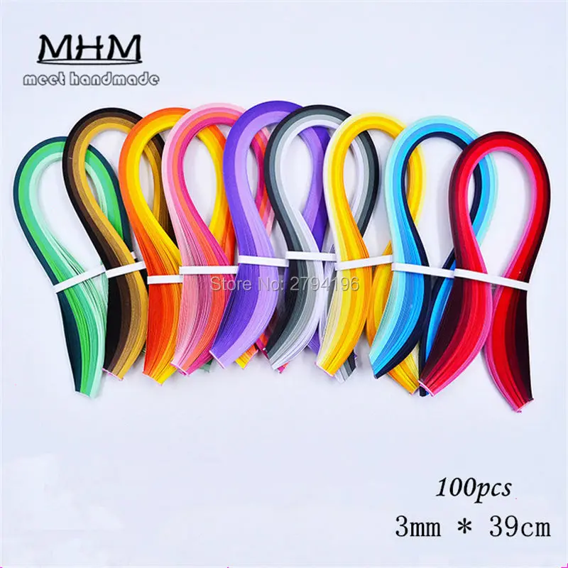 

100 Strips Gradient 3mm*39cm Handcraft Origami Quilling Handmade Cards Filigree Flower Paper Crafts DIY Home Decor Gift Wrap
