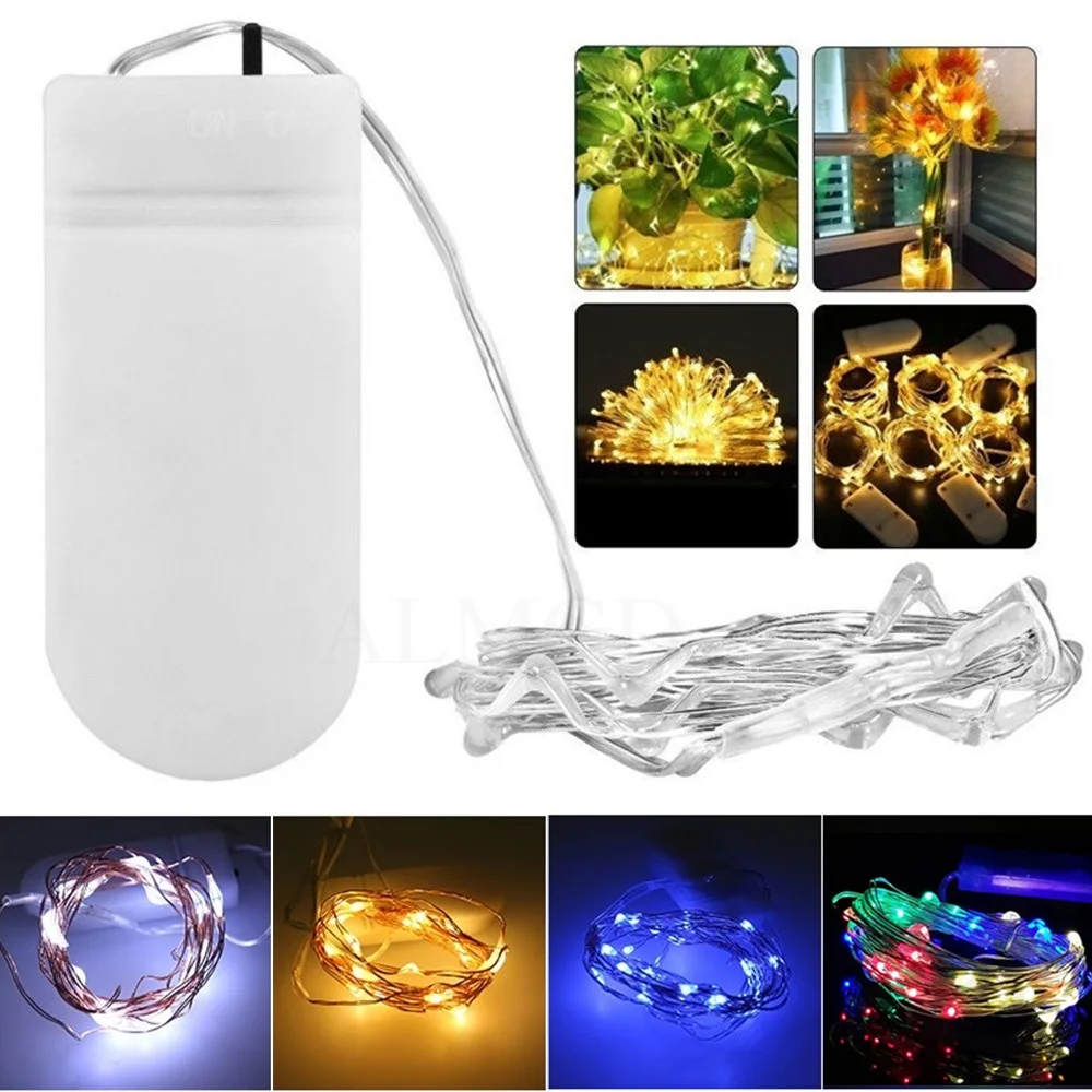 2M 20 LED Battery Operated Copper Wire LED Fairy Lights Christmas Xmas Wedding
