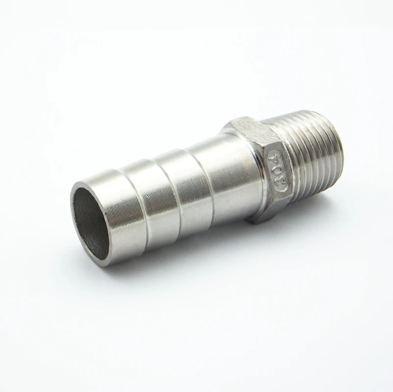 1/2" BSP Male Thread x 8mm Hose Tail Barb Tail 304 Stainless Steel