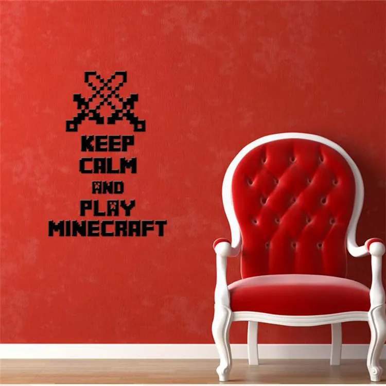 Mais novo grande papel de parede dos desenhos animados Minecraft adesivos  de parede para crianças quarto Decal Home Decor clássica 3D etiqueta  crianças decoração do partido - AliExpress