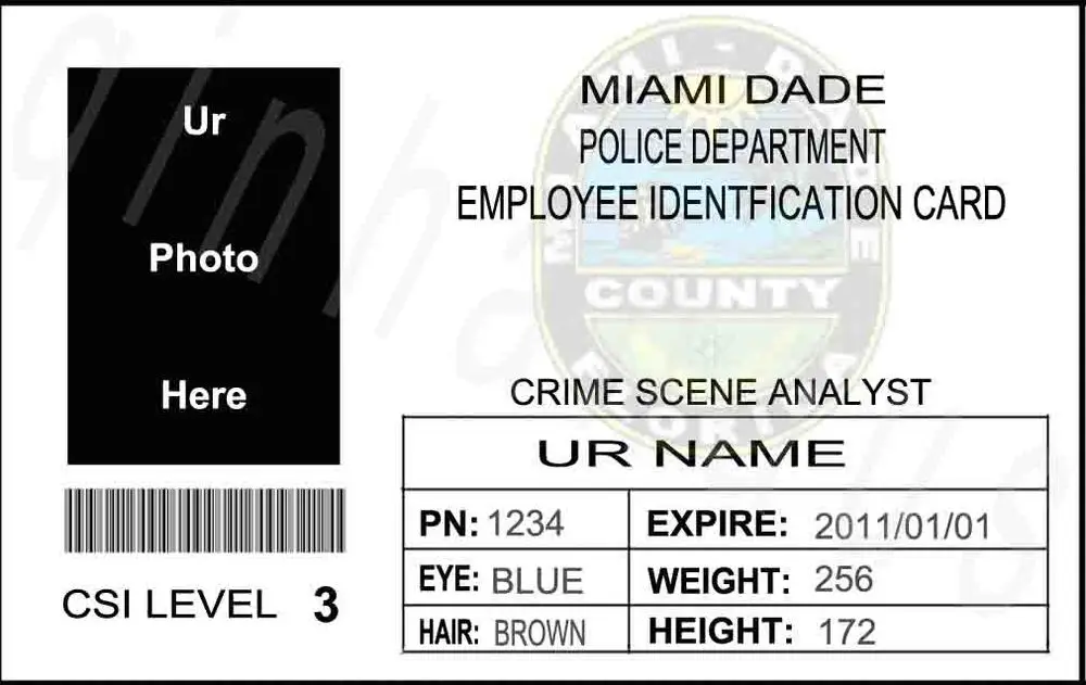 EMS to USA custom personalized ur pic us csi miami dade second card half price 1 movie id cards + case &amp holder | Дом и сад